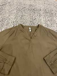 Vand bluza viscoza 100%,verde militar,lunga,platca pliuri spate,noua