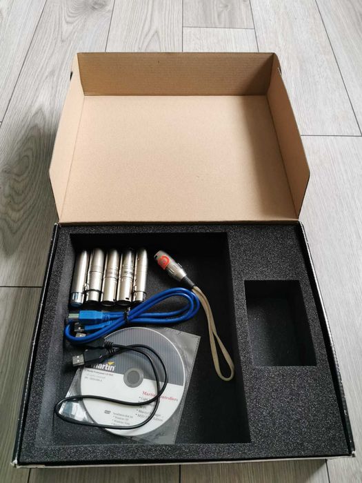 cutie carton neagră CD martin light jockey + 5 usb + XLR capăt 5 pini