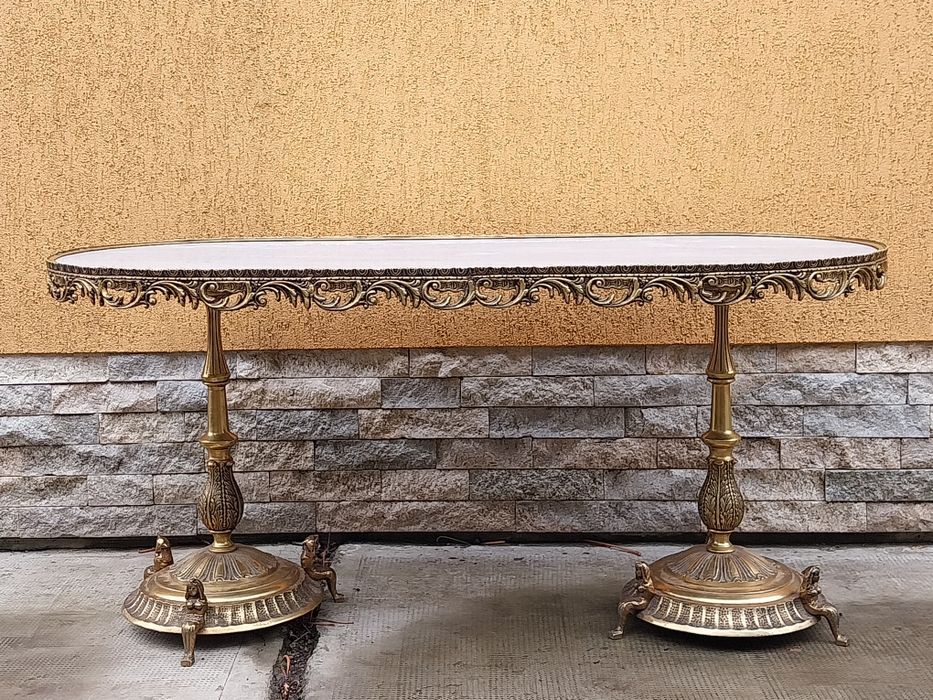 Masa bronz, blat marmură