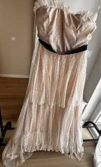 Rochie lunga, eleganta, nude