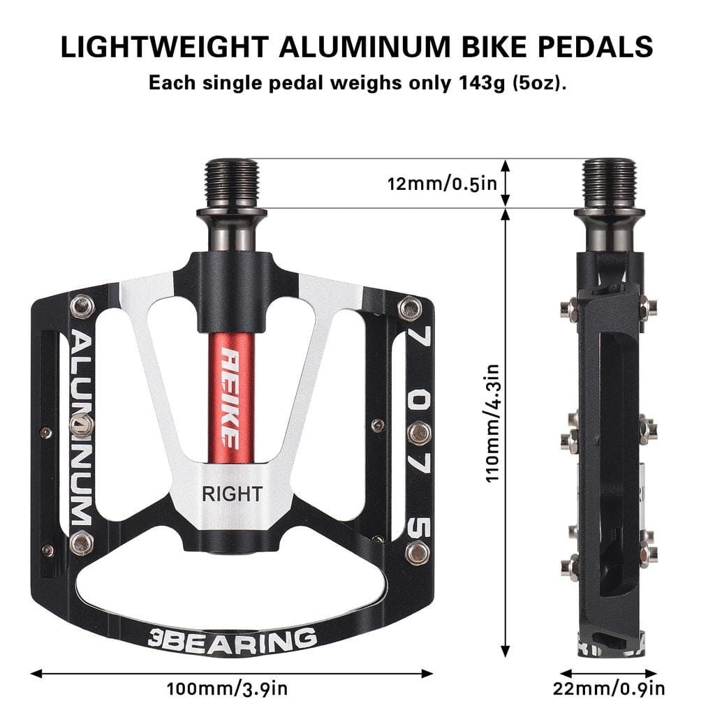 Pedale 3 rulmenti ultra-ușoare aliaj aluminiu bicicleta late platforma