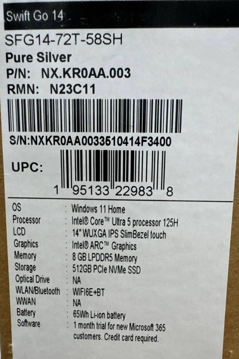 Acer Swift Go 14