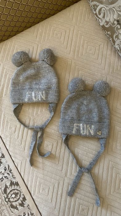 Шапка зимняя на девочку р.50 на 3-4-5 лет+ подарок перчатки