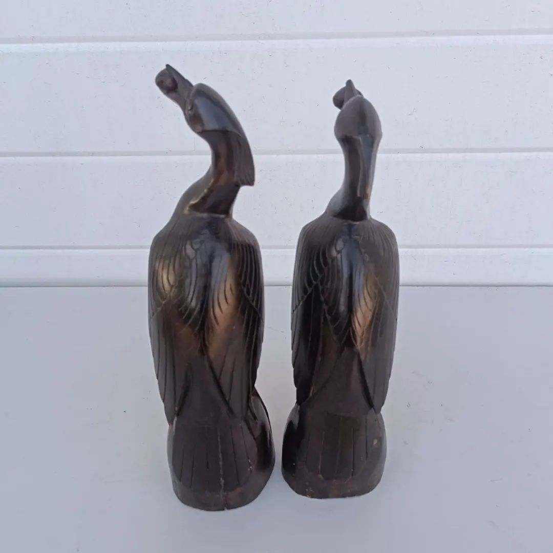 Ретро дървени статуетки на птици от средата на миналия век. Холандия
