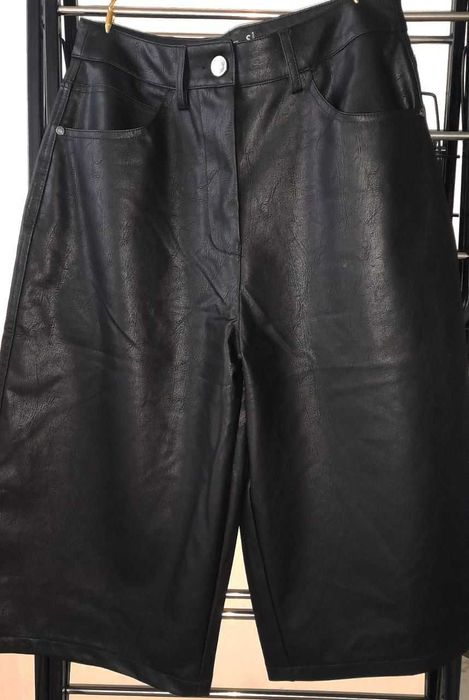 Брюки кюлоты кожанные