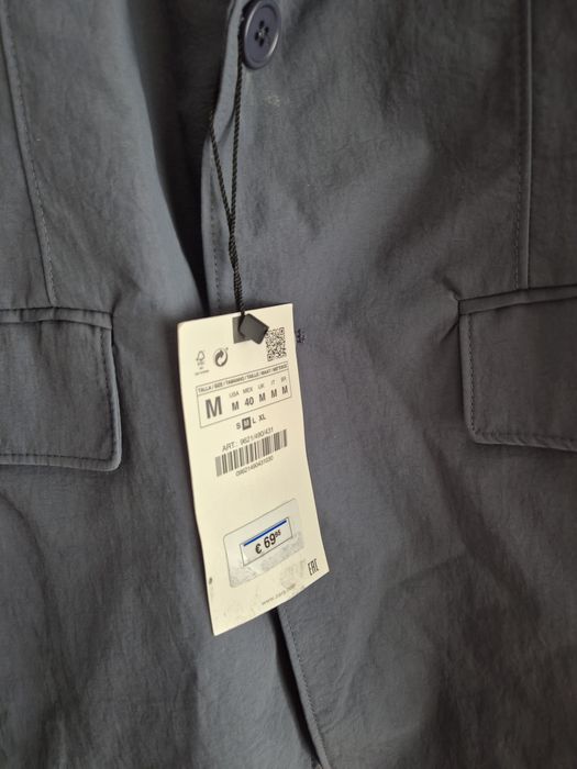 Vand sacou barbatesc Zara, culoare gri, marimea M, nou cu eticheta
