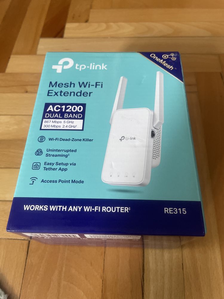 Разширител на обхват Wi-Fi TP-Link RE315 AC1200, OneMesh™ dual band