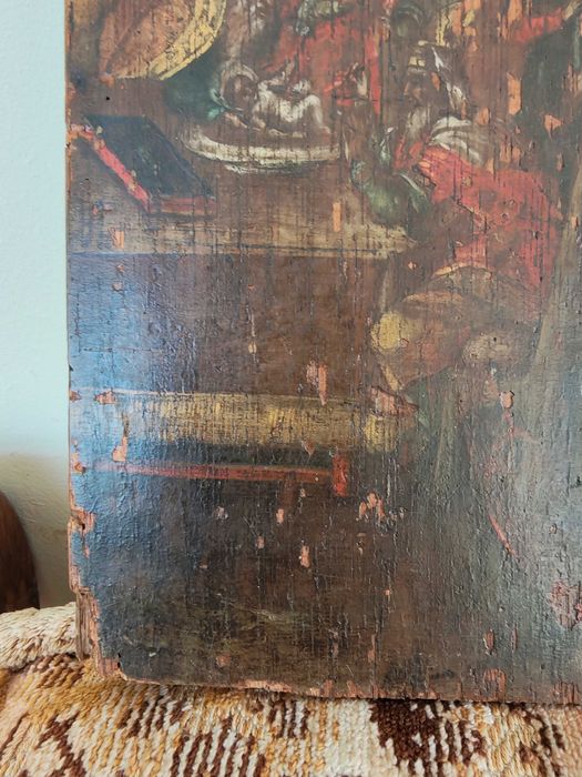 Icoana rara de procesiune 1827, scoala Caldărusani - pictata pe 2 fețe