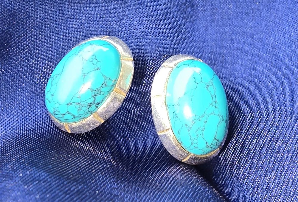 Cercei argint 925 cu howlit turcoaz