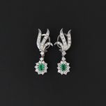 cercei vintage, aur cu smaralde si 2.50ct diamante, certif.