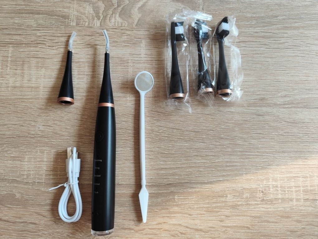 USB електрическа четка за зъби и зъбен камък 5 накрайника и огледалце