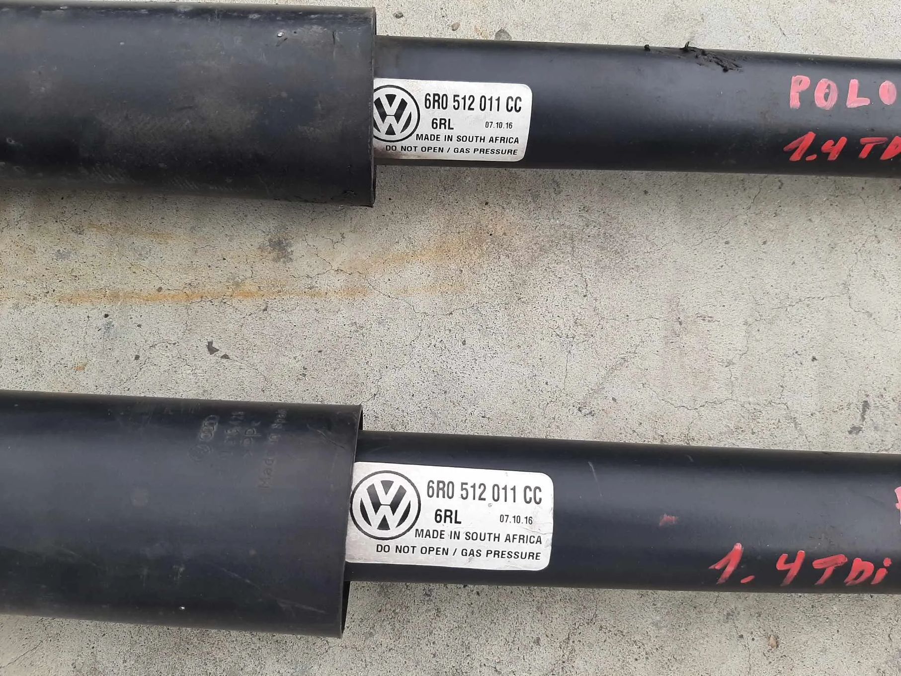 set amortizoare telescoape spate  vw polo 6r cross 2017  1.4 tdi cus  6r0512011cc