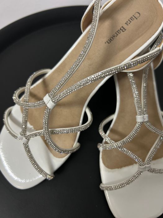 Sandale albe mireasa