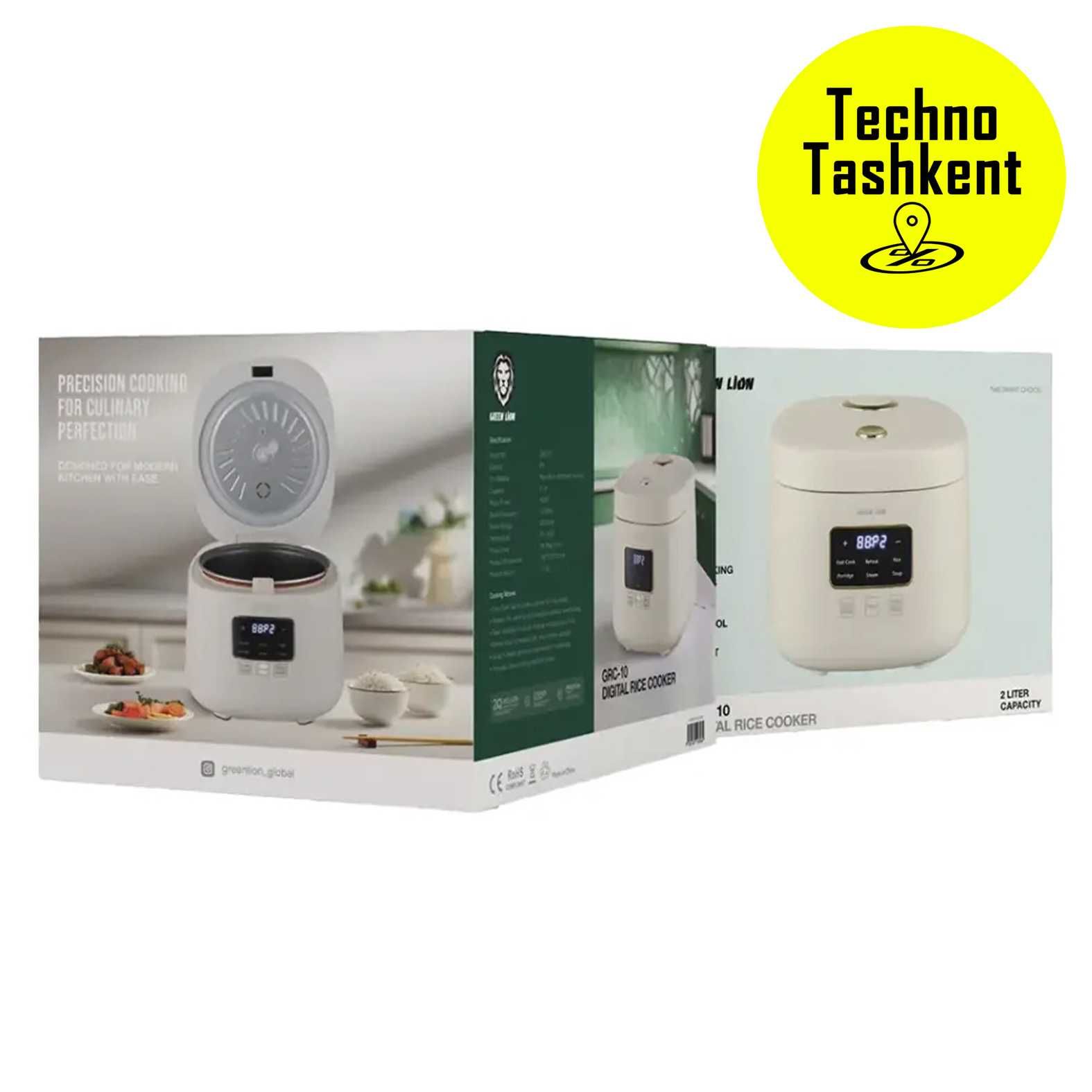 Цифровая рисоварка Green Lion GRC-10, 400Вт, 2Л, 6 режимов, сенсор