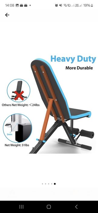 Banca de exercitii multifunctionala Fitness pentru bicepsi, spate, pic