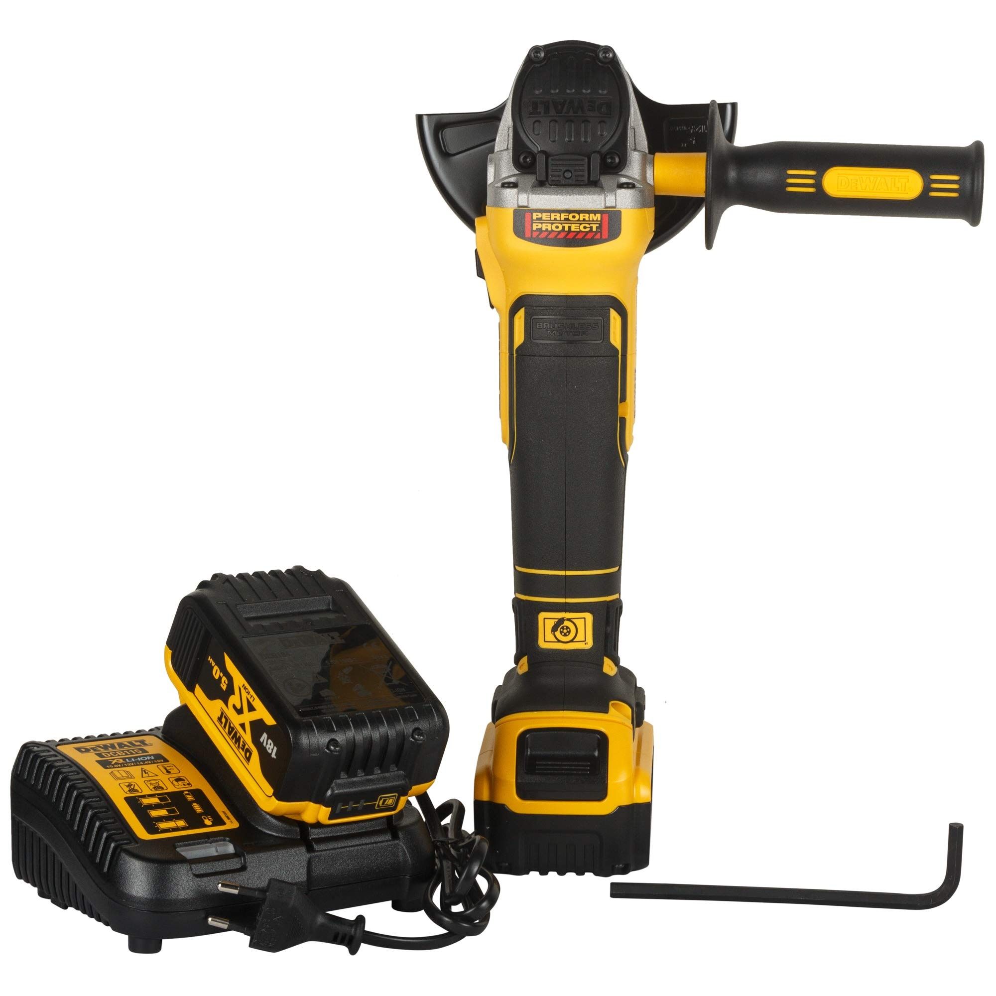 Ъглошлайф Dewalt DCG405P2K/18V Безчетков с 2бр.5Ah, Зарядно и куфар