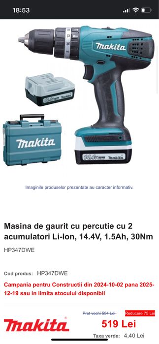 Filetanta cu percutie Makita
