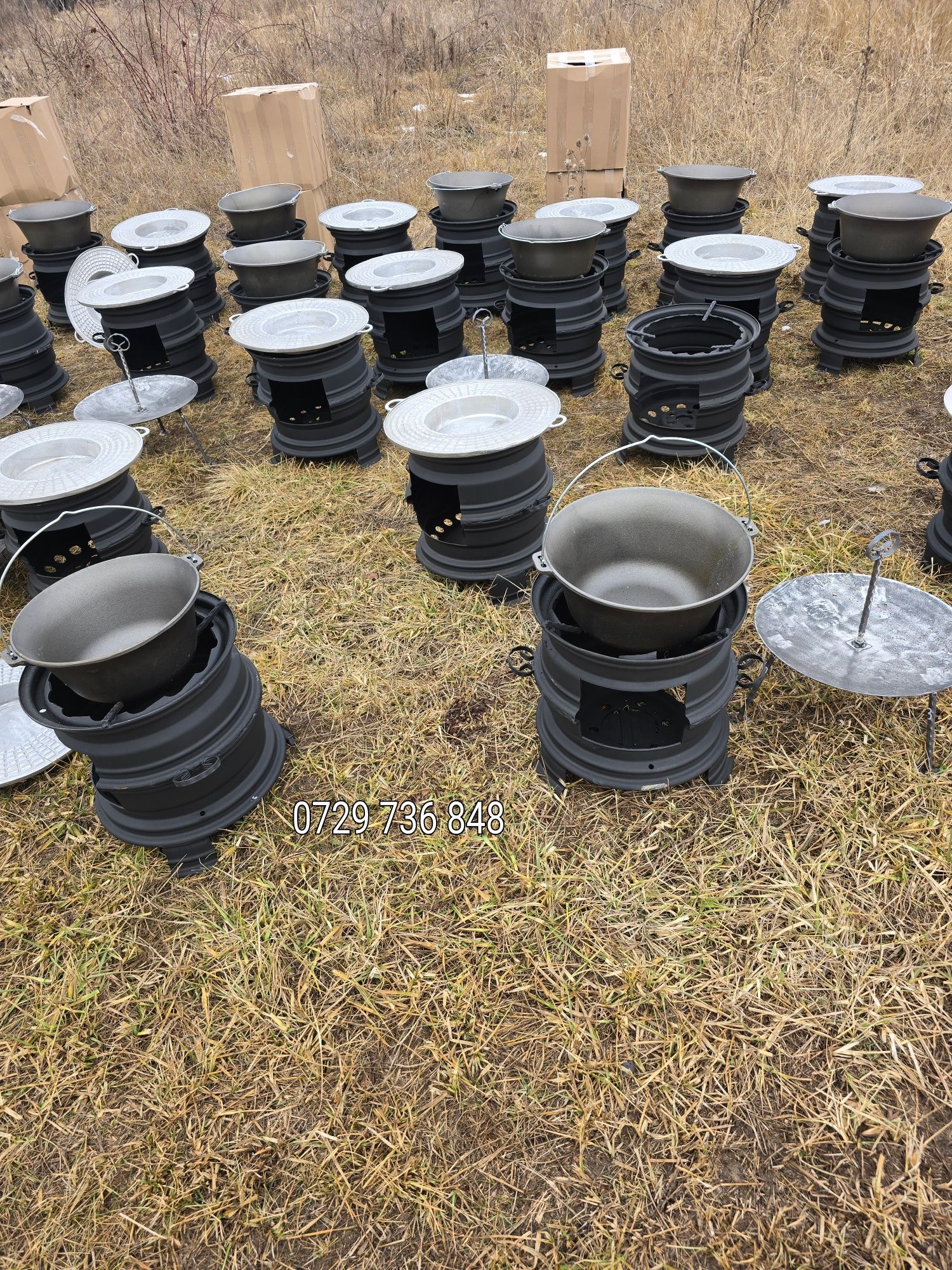 Sobă  model pirostrie ptr disc ceaun gratar grill