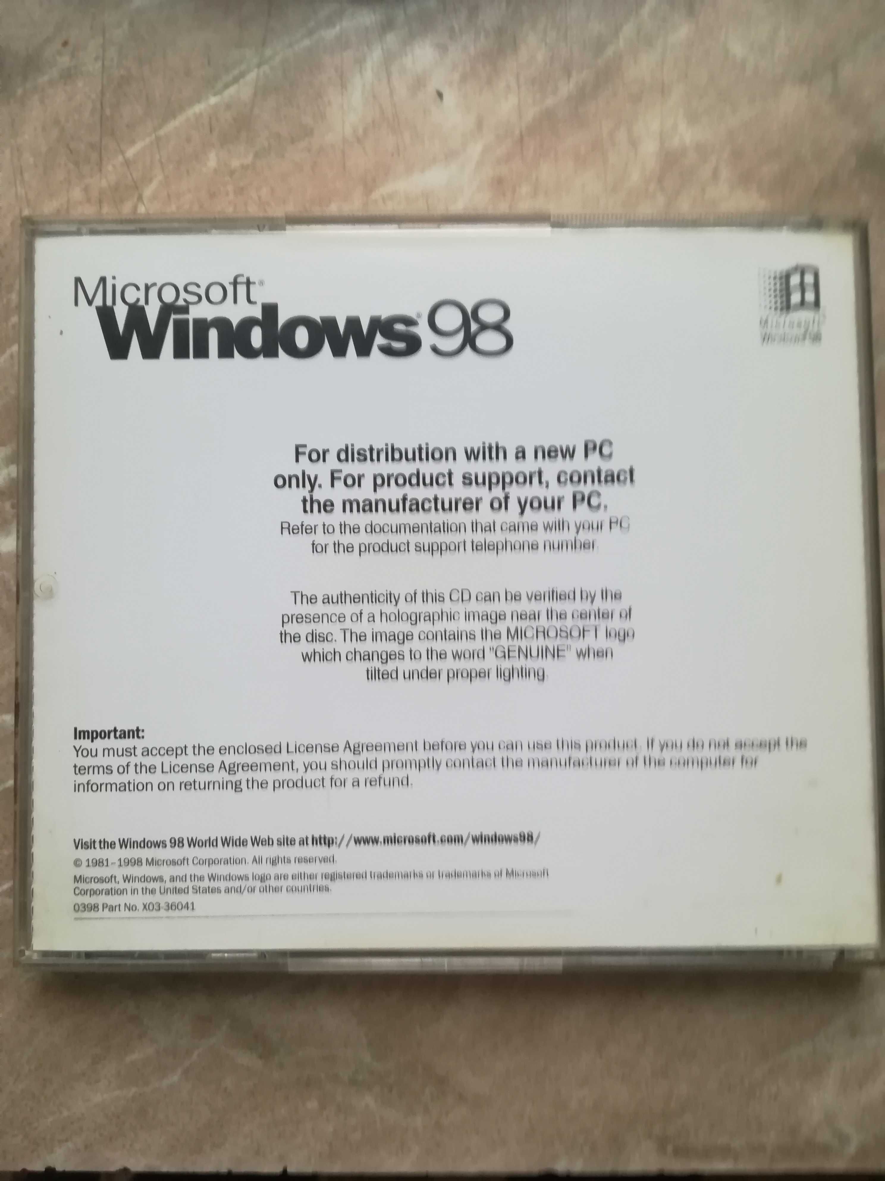 Оригинален Windows 98 диск