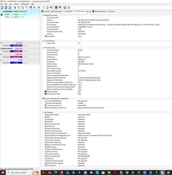 Hard disk Seagate Desktop HDD 2TB 7200RPM 64MB SATA-III - teste reale