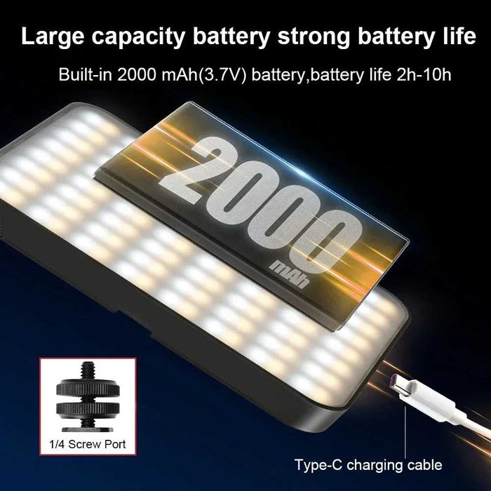 Преносим LED RGB Светлинен Панел за Видео и Снимки