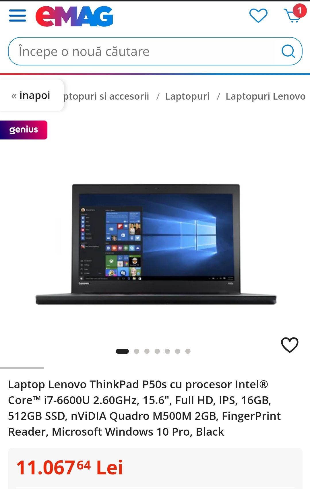 Laptop Lenovo I7 Thinkpad p50s