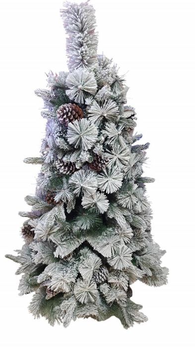 Изкуствено борче/елха със заскрежени иглички и шишарки