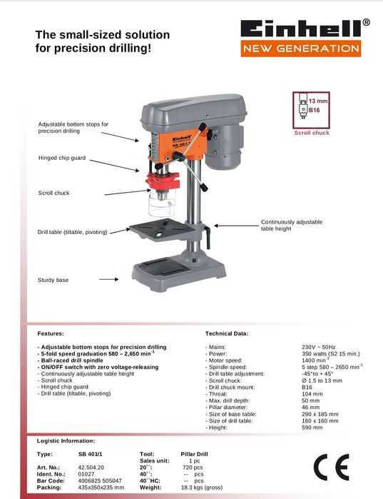 Coloana găurit (frezat)