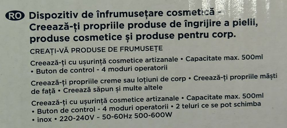 Dispozitiv creare produse cosmetice - nou