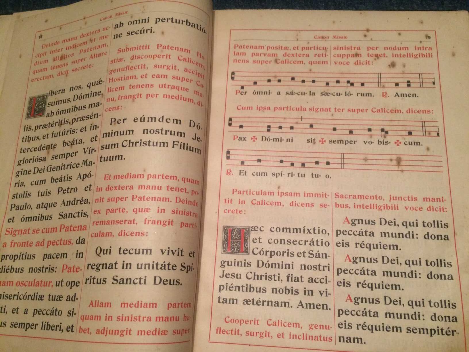 Carte veche Liturghier 1919 Missae Defunctorum
