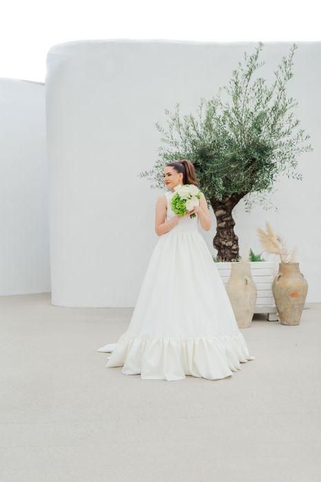 Rochie de mireasa A line, tafta, marimea 38