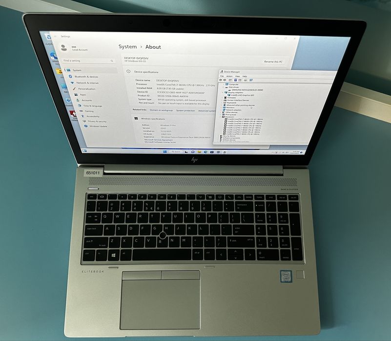 HP EliteBook 15.6” - Intel Core i7 - 8Gb RAM - SSD240Gb -full aluminiu