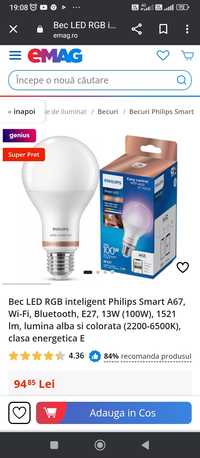 Bec LED inteligent Philips Smart A67