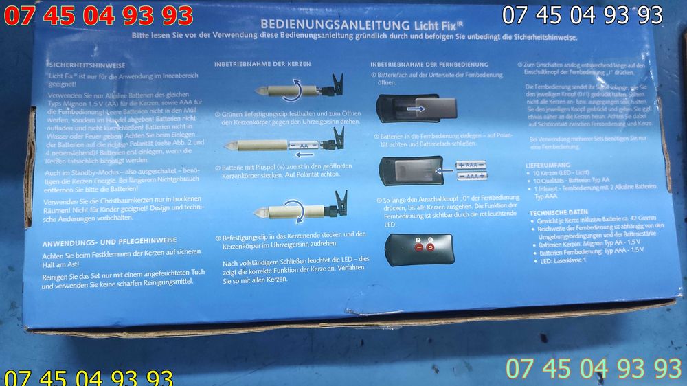 set NOU lumini pom brad 10 cu telecomanda fara baterii