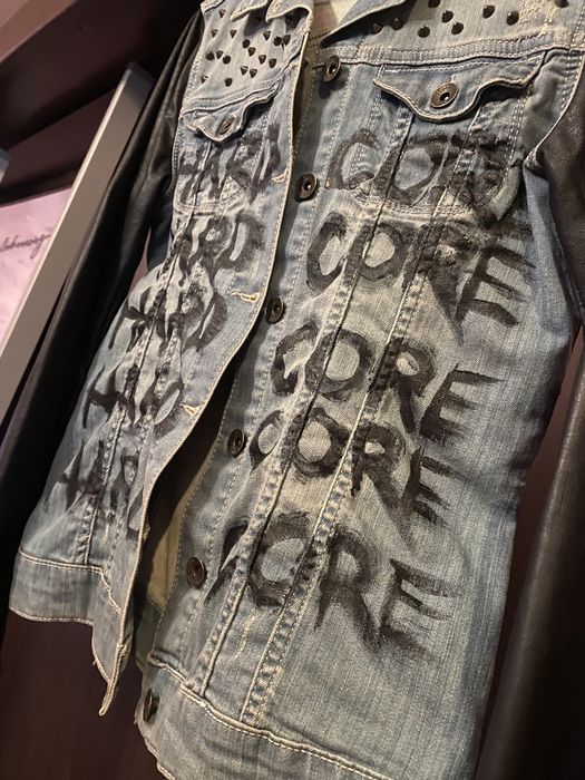 Дамско дънково яке с рисунки