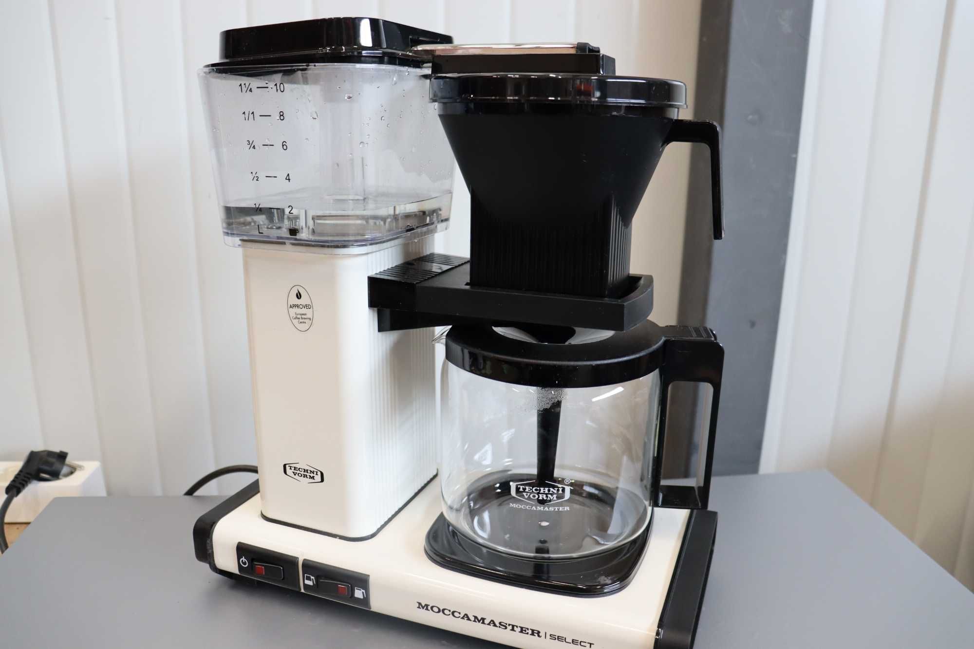Moccamaster KBGV Select Кафемашина за 10 чаши, бяла, 40 унции, 1.25L