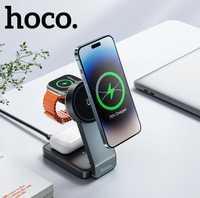 Hoco CQ3 Док-станция 3 в 1 Magnetic 30W iPhone 12 до 15 iWatch AirPods