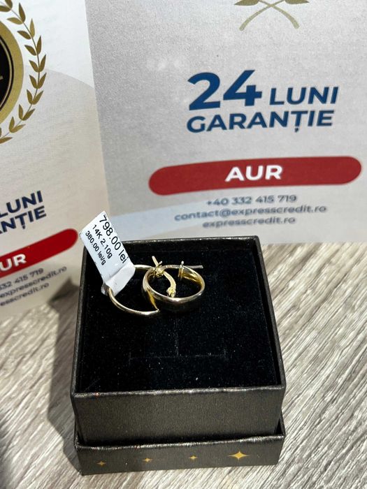 (AG42) Cercei Aur 14K 2.10g (B11656.1.) GARANTIE 2 ANI