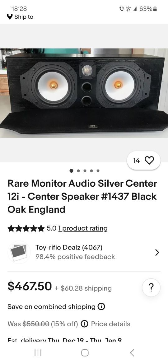 Monitor Audio Silver Centre 12i boxa centru High End
