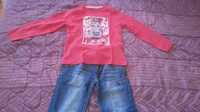 Детски лот дънки Reserved + блузка Lupilu за момченце на 5-6 год.
