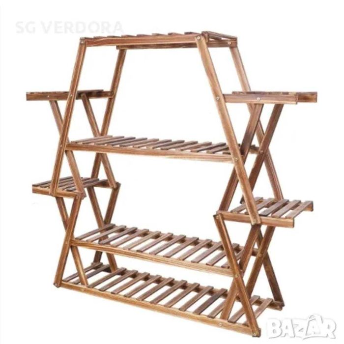 дървена етажерка за цветя /цветарник/