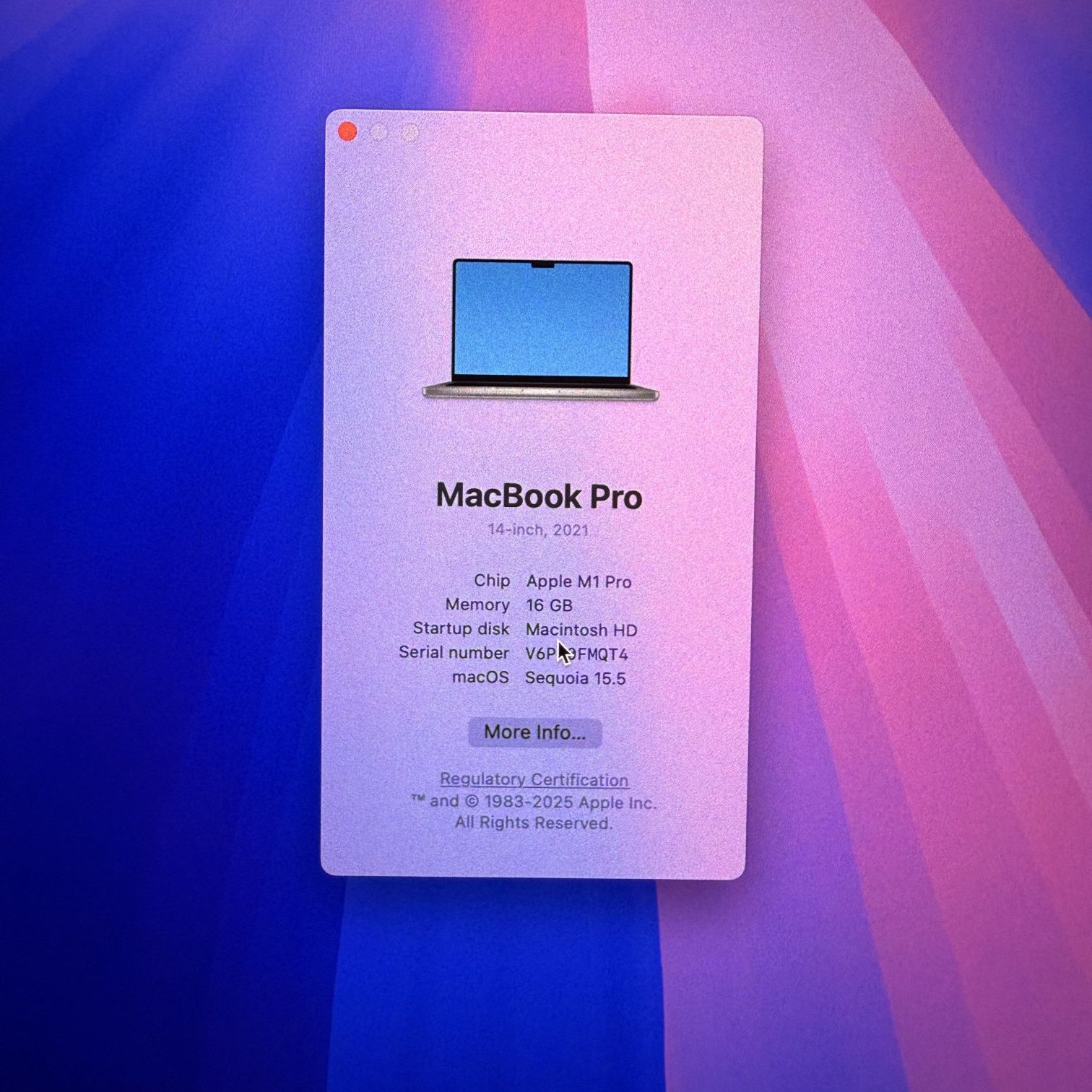 Macbook Pro 14inch 2021 M1 Pro 16/512