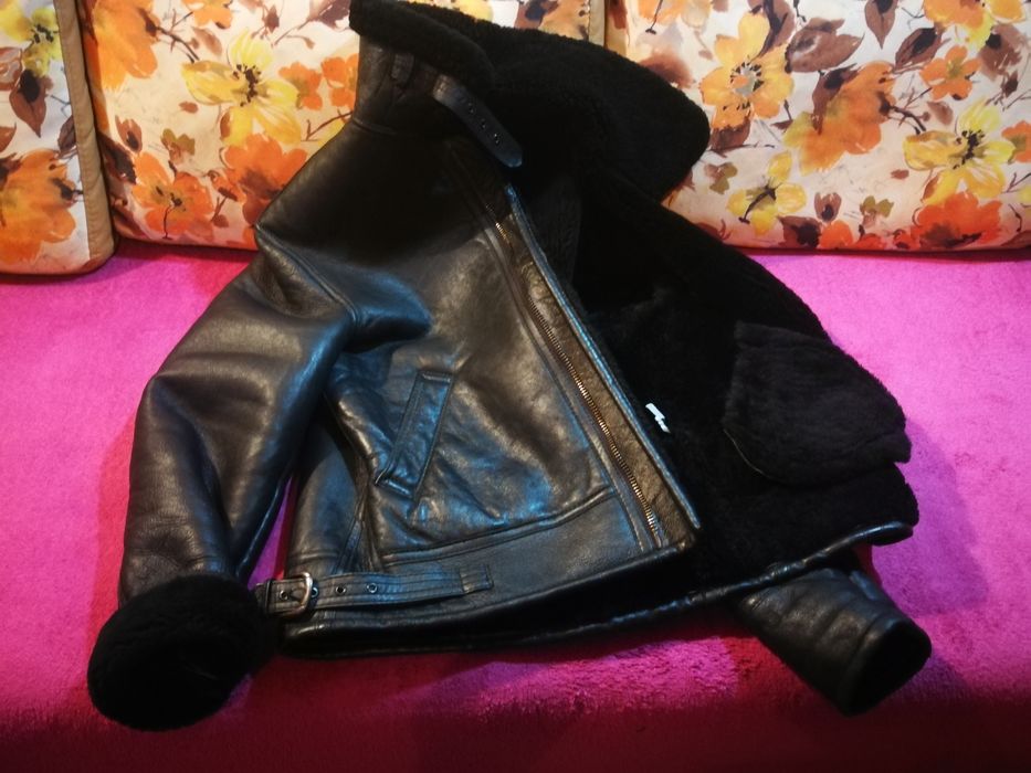 Cojoc/Piele/Blană/U.S ARMY/Air Force/Aviator/Pilot Bomber B-3 BLACK