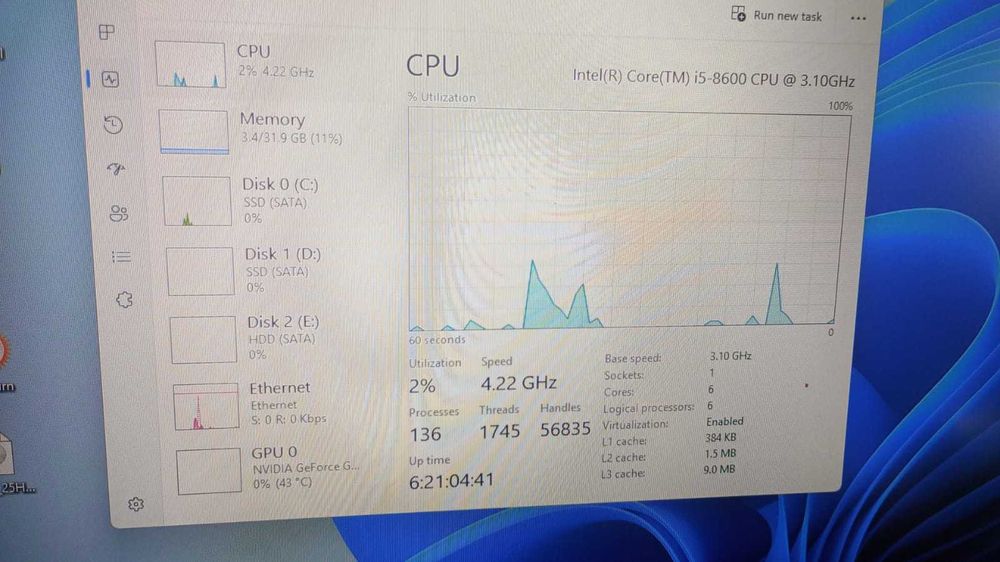 Calculator  Monitor 27Intel i5 Msi,32 GB RAM RGB, Video Msi 4GB cu TPM