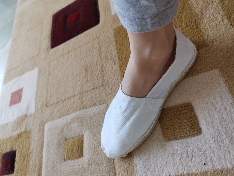 Noi! Espadrile albe, textil