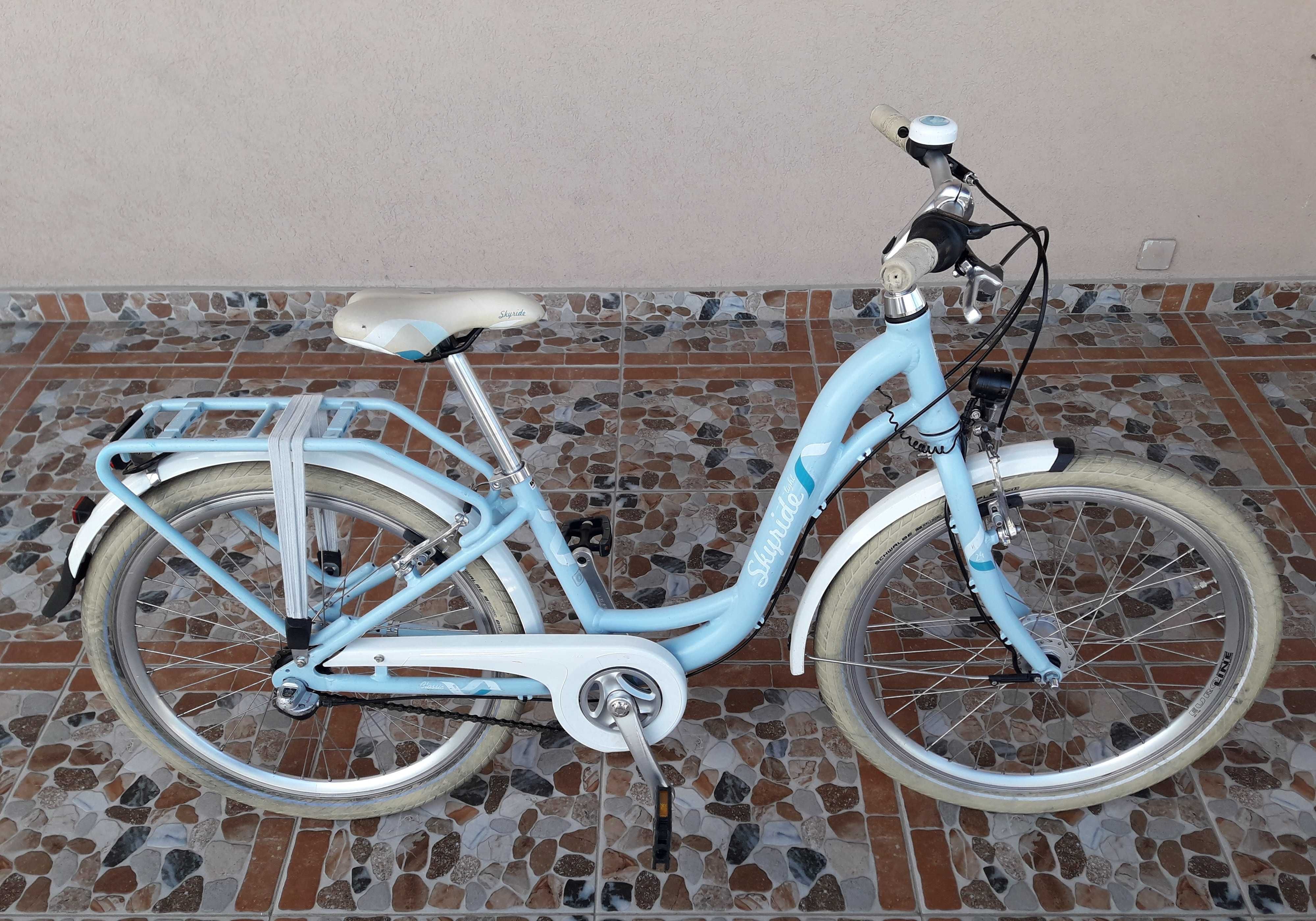 Bicicletă copii Puky Skyride 24’ City light ALUMINIU 3 vit. - albastru