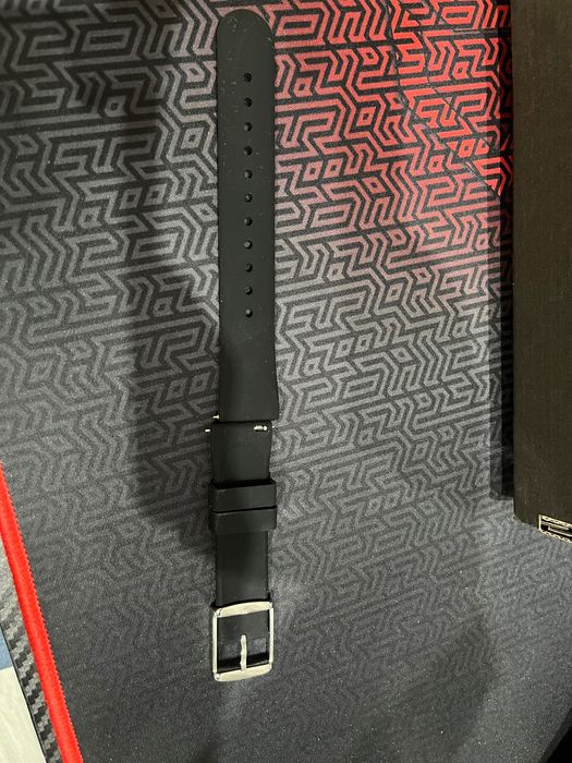 Черна каишка за часовник от нано силикон - 20мм