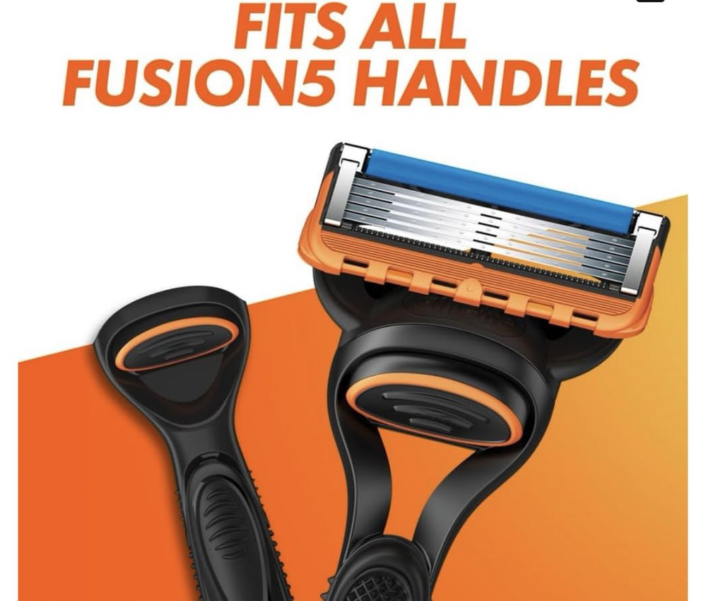 Gillette Fusions комплект 10 бр бръсначка +10бр  ножчета внос Англия!