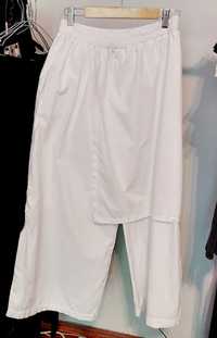 Pantaloni albi tip fusta usor oversized Made in Italy