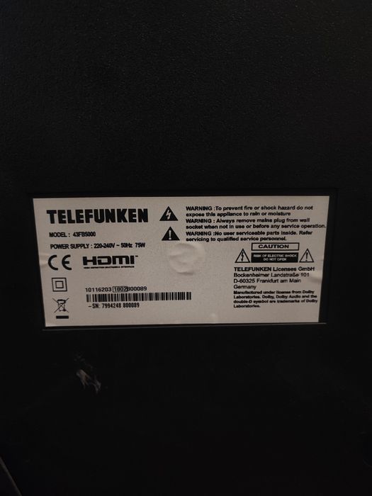 Телевизор  Telefunken 44 инча